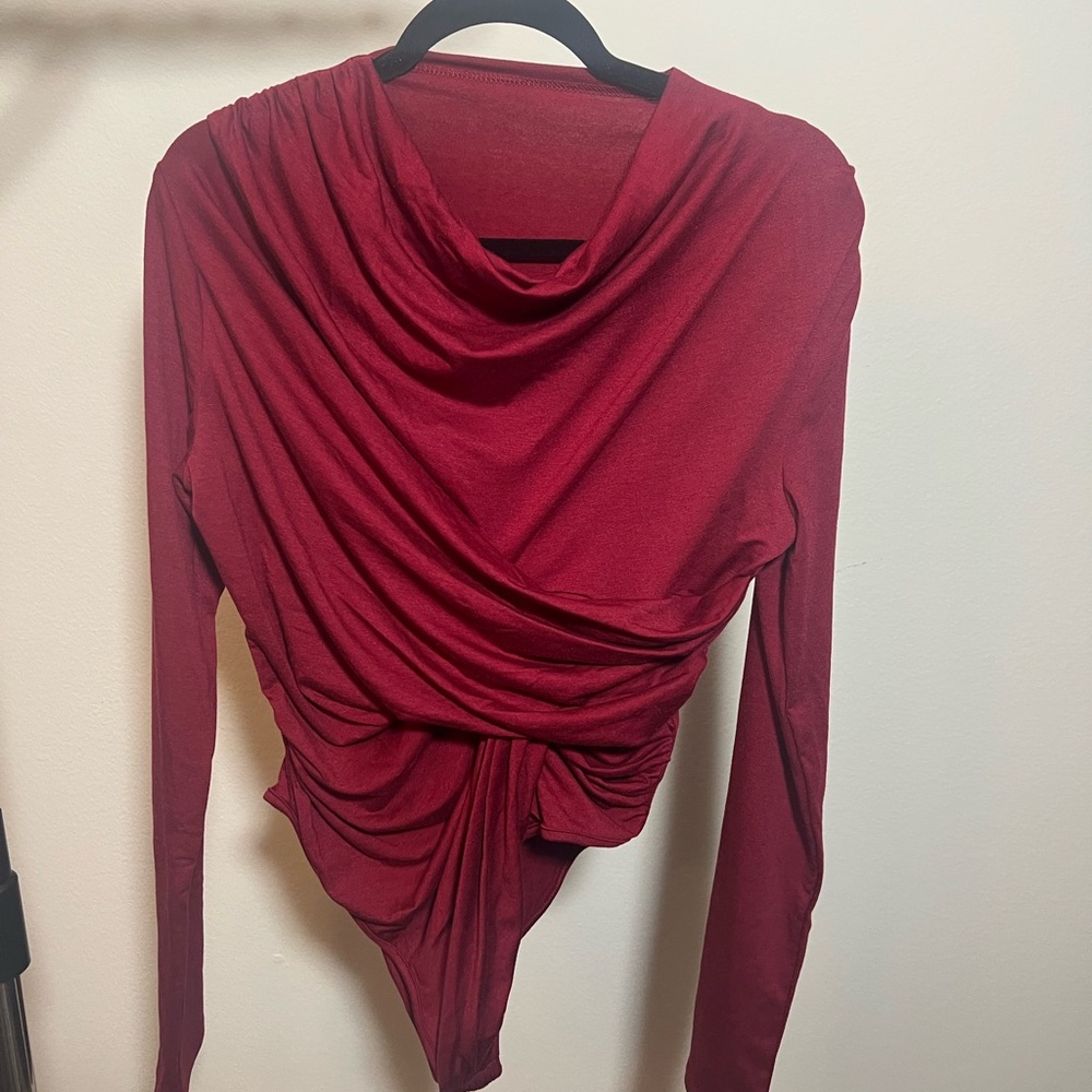Elegant Red Drape Top